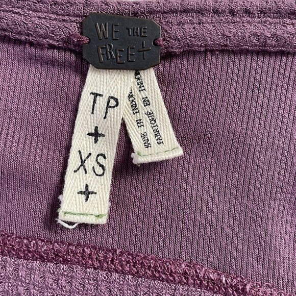We The Free Thermal Fashion Shirt Oversize Fit Purple Top Size XS u - Picture 8 of 10